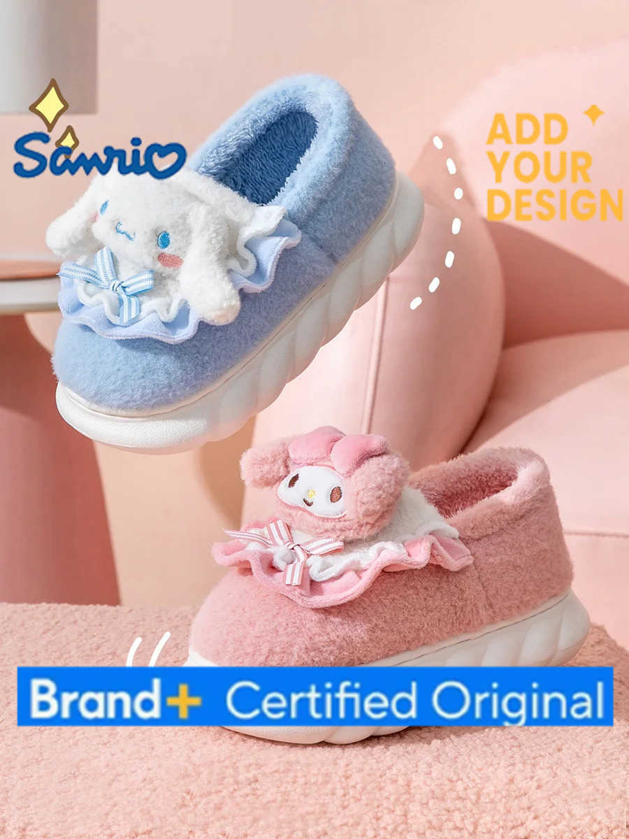 Sanrio New Winter Collection Adorable Ladies Slippers Homewear Style Cartoon-Printed Cotton Slippers Non-Slip Indoor Footwear H251223
