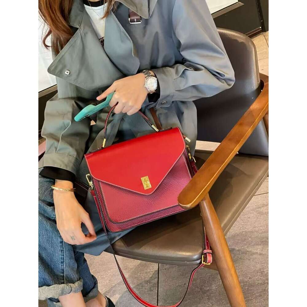 Luxury handbag tote new cross shoulder fashionable versatile single shoulder leather women's hand-held small square bag