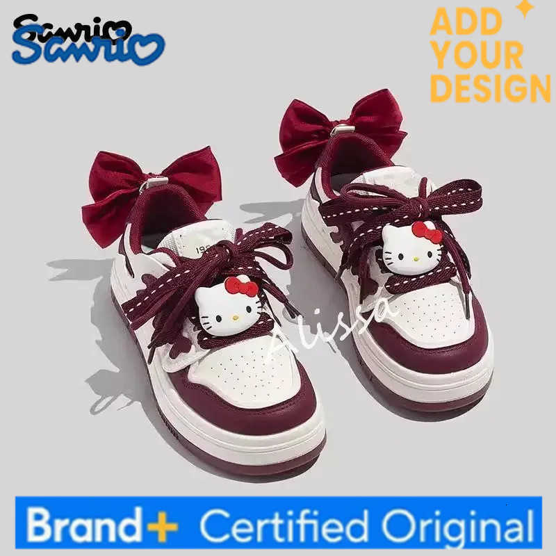 Sanrio Women Sneakers Hello Kitty Leisure Board Shoes Anime Thick Sole Little White Shoes Cartoon Cute Girls Student Shoes Sports Shoes H251223
