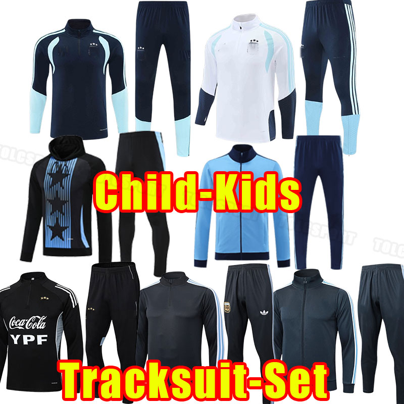 World Argentina cup Soccer tracksuits 2025 2026 DI MARIA DYBALA Football Shirt MARADONA MONTIEL MARTINEZ long sleeve tracksuit jacket set hoodies pants child kids