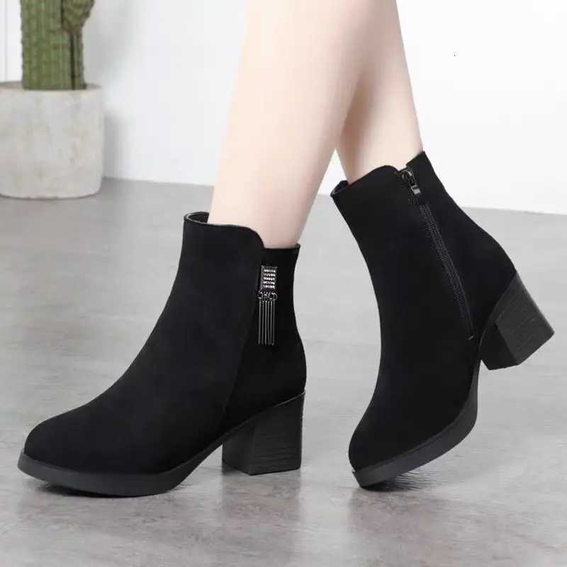2024 Autumn New Women Fashion Elegant Ankle Boots Women Fashion Elegant Concise Solid Colors Platform Boots Shoes for WomenT251223