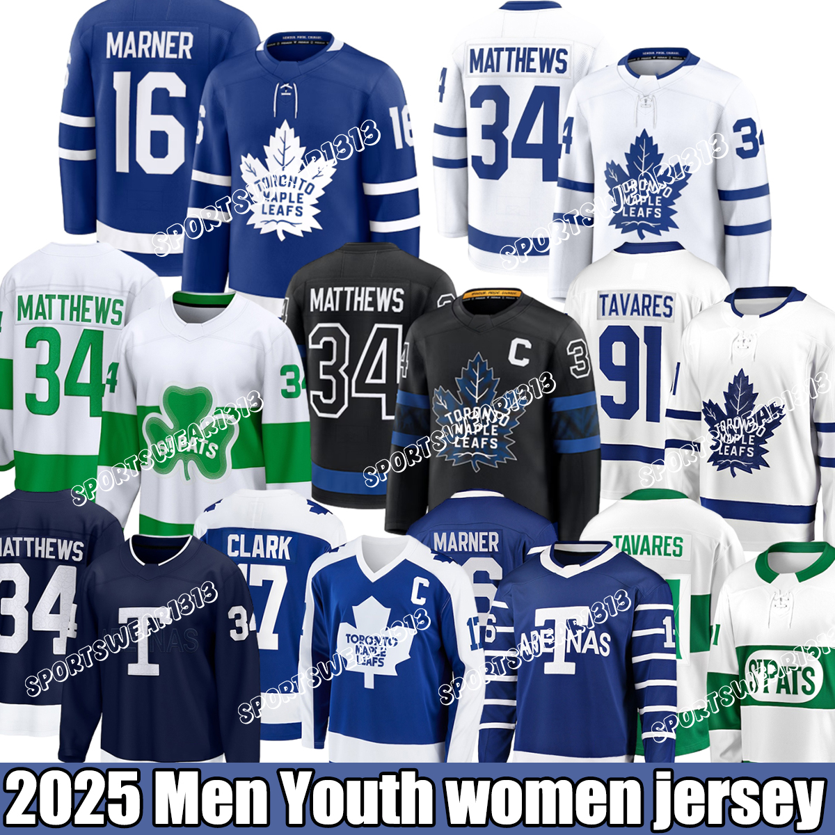 Torontos Maple Leafs Jersey Hockey Jerseys #34 Auston Matthews Jersey Toronto 16 Mitch Marner #88 William Nylander John Tavares Max Domi jerseys