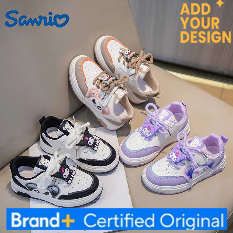 Sanrio Kuromi Childrens Fashion Cartoon Casual Sports Shoes Spring Autumn Kids Soft Sole Running Sneakers Trendy Board Shoes H251223