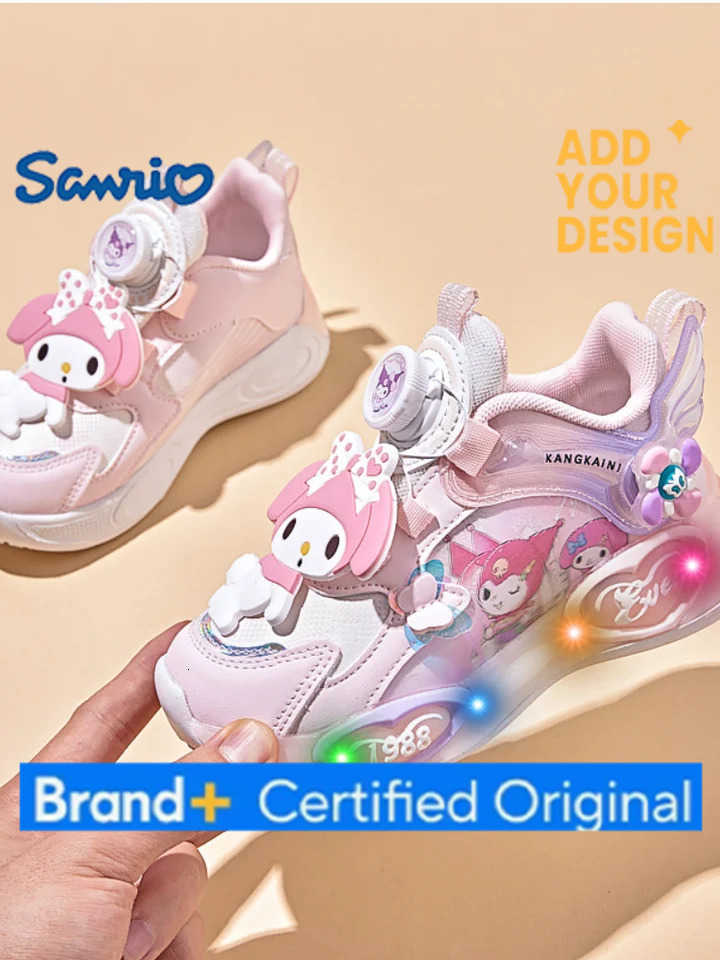 Sanrio Hot Girl My Melody Kawaii Fashion Luminous Shoes Student Spring and Autumn Seasons Cartoon Child Casual Shoes New Style H251223