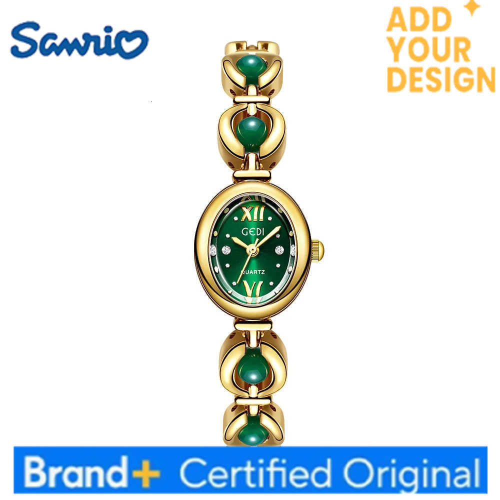 Sanrio Ladies Watch Light Luxury Brand Green pearl bead Bracelet Advanced Waterproof Women Fashion Quartz Gift H251223