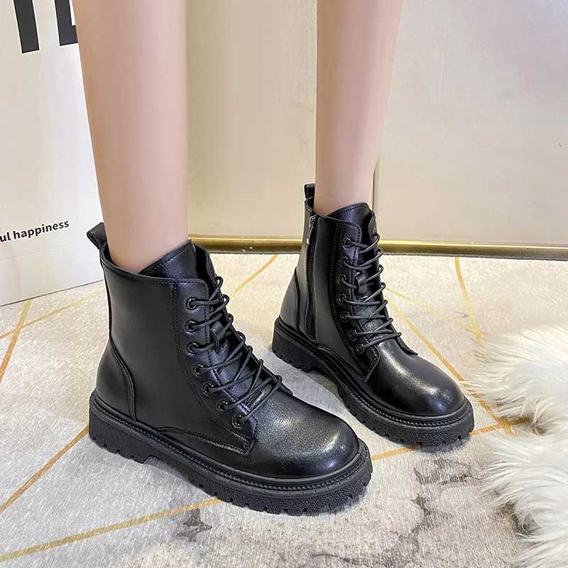 2024 Spring/Autumn Round Toe Square Heel Increased Soft Fashion Womens Shoes Sexy Cross Belt New Short Boots MujerT251223