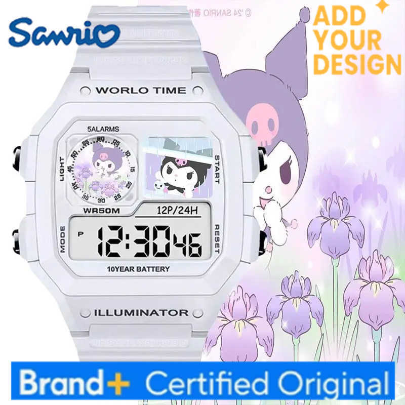 Sanrio Kuromi Cinnamoroll electronic watch for girls cute kawaii sports silicone luminous student toy watch holiday gift H251223