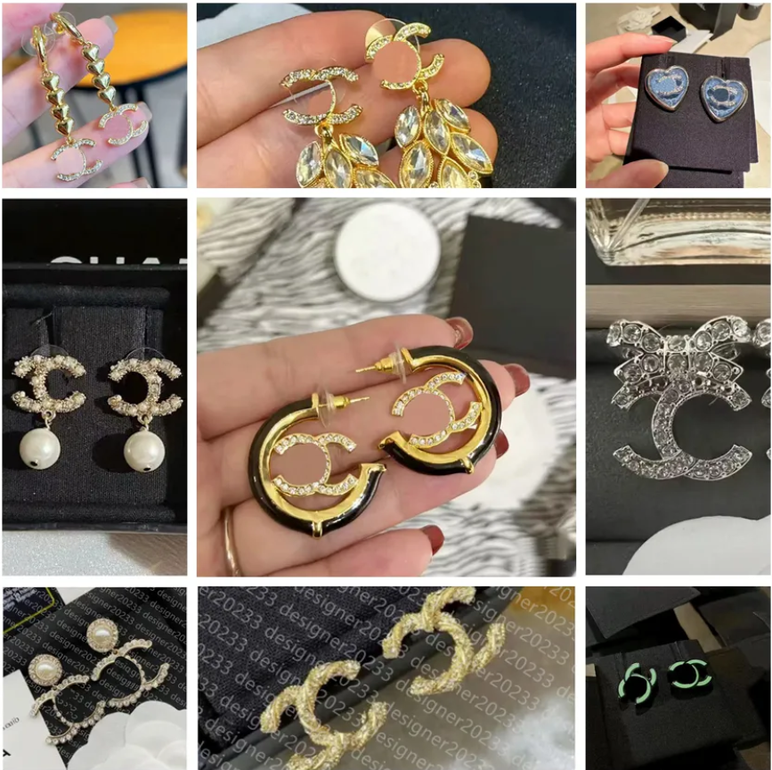 12A designer earrings Luxury earrings letters solid color design diamonds high quality Christmas gift jewelry hundred fashion earrings very good