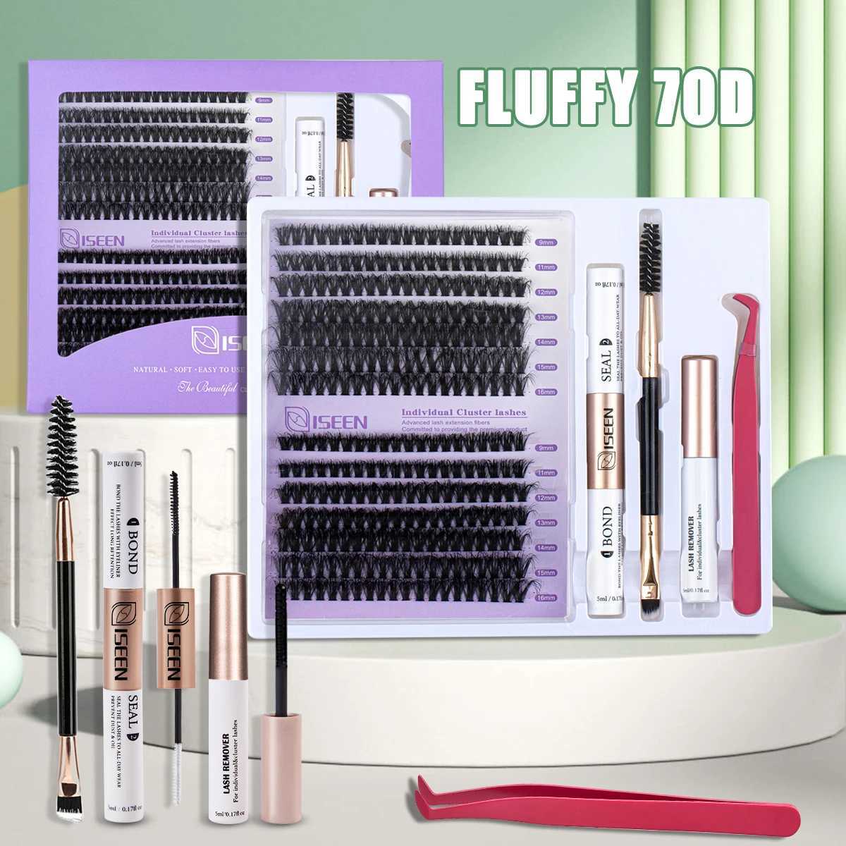 DIY Lash Extension Mix styles Lash Clusters Individual Explosive eyelashes with BondSeal Remover Tweezers Lash BrushT251223