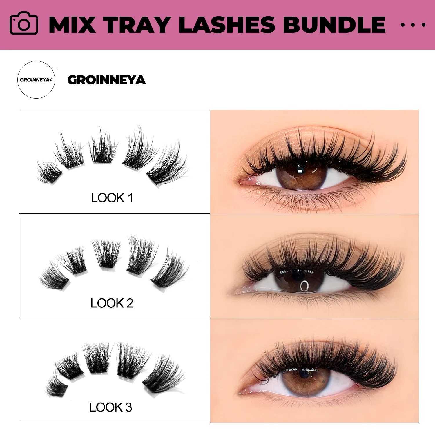 DIY Lashes Extension Kit Individual Lashes Clusters Faux Mink Eyelash Extension Mix set with Lash Bond and Seal MakeupT251223