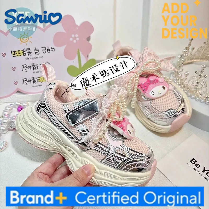 Sanrio Spring Summer Kawaii My Melody Anime Casual Children Shoes 2025 Cute Cartoon Pearl Bow Sneakers Lovely Gifts for Kids H251223