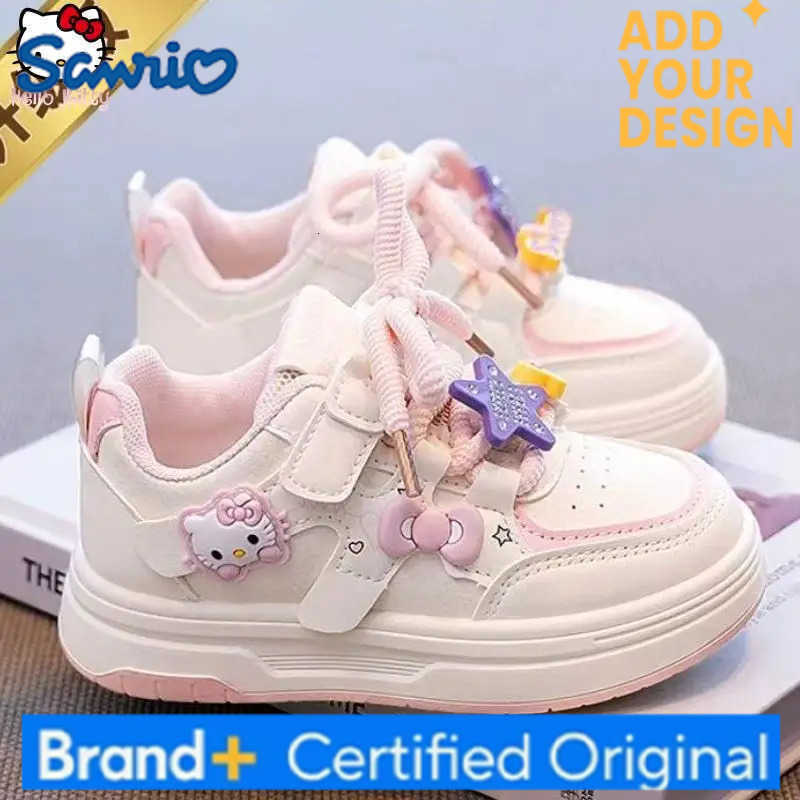 Sanrio Hello Kitty Childrens White Shoes Cartoon New Anime Spring Autumn Kawaii Girls Soft Sole Princess Shoe Casual Sport Shoe H251223