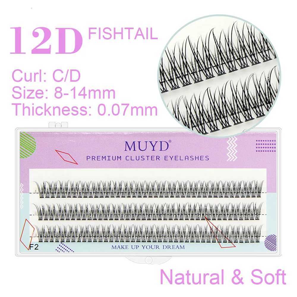 MUYD 120pcs Premium Mink Individual Fishtail Eyelash Extension Natural 3D Cluster Eyelashes Professional Makeup Flared LashesT251223
