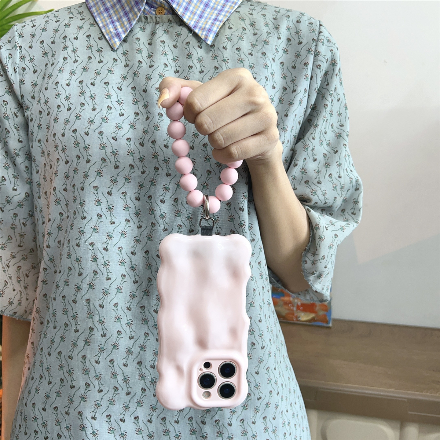 Pink Meteorite Pattern Compatible iPhone 17 Max Apple 15 Phone 16 Pro Bubble Case 14/13 with Lanyard