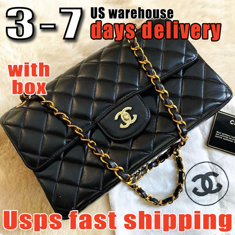 10A Caviar cf Classic Designer bags Shoulder Bag Sheepskin Women's Crossbody Bags Diamond Pattern Metal Chain Doube C Letters Flap Closure Handbag 26cm chanelll bag