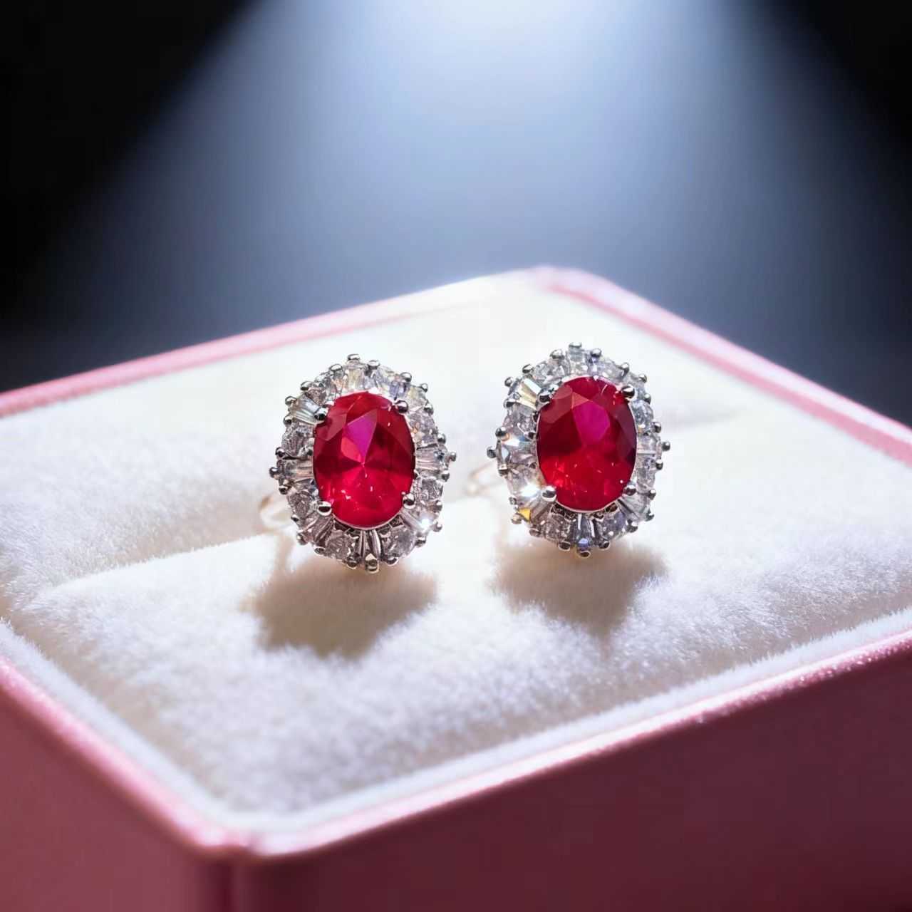 Fashion jewelry - imitation cultivated ruby earrings set for women L251223