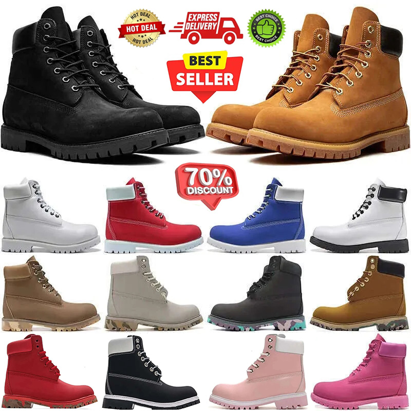 Top boot Designer luxury Boots Shoes Men Boots Waterproof Ankle Classic Martin Shoe Cowboy Yellow Red Blue Black Pink Hiking Motorcycle Boots size 36-45