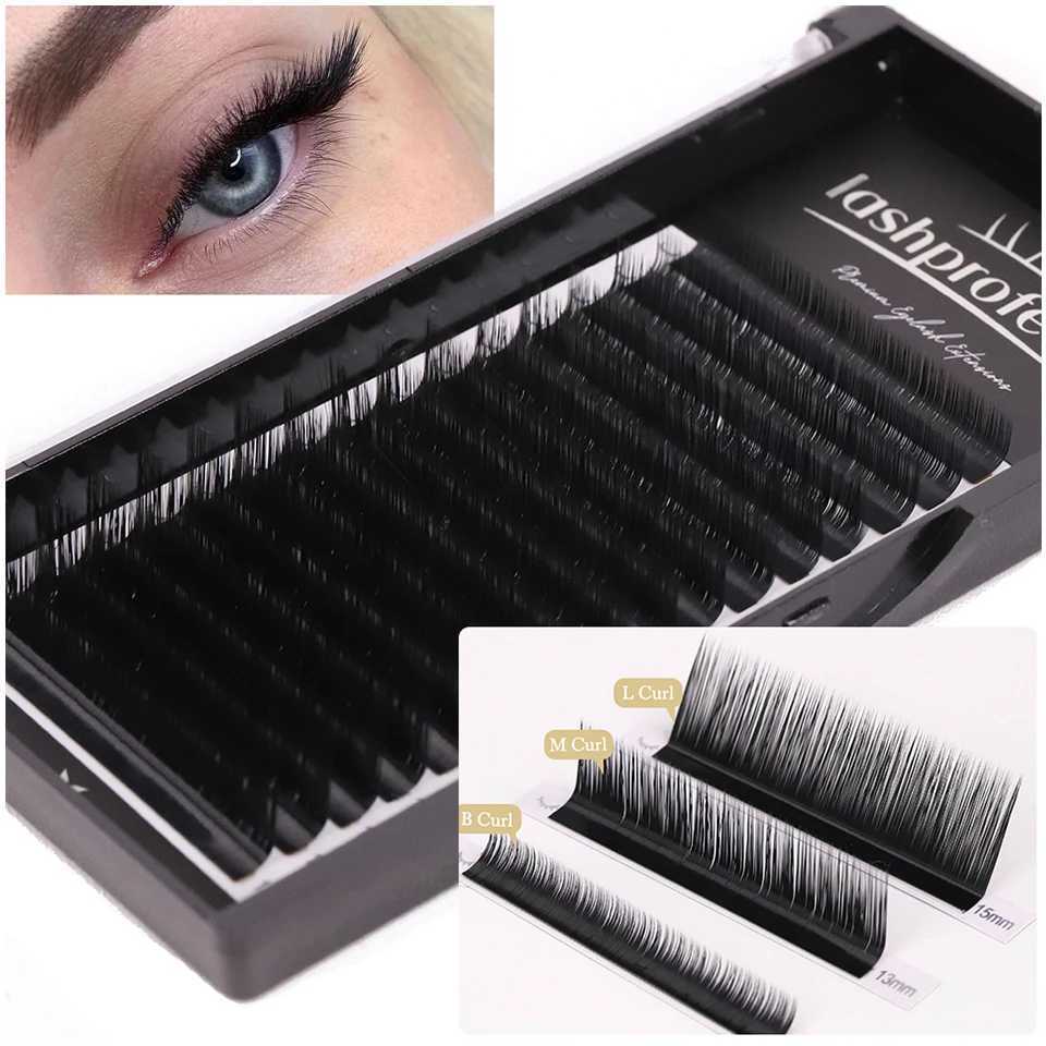 B/L/M Curl False Eyelash Extensions Faux Mink Lash Individual Eyelashes Matte Black 8-15mm Mixed Soft M/L Shape Makeup LashesT251223