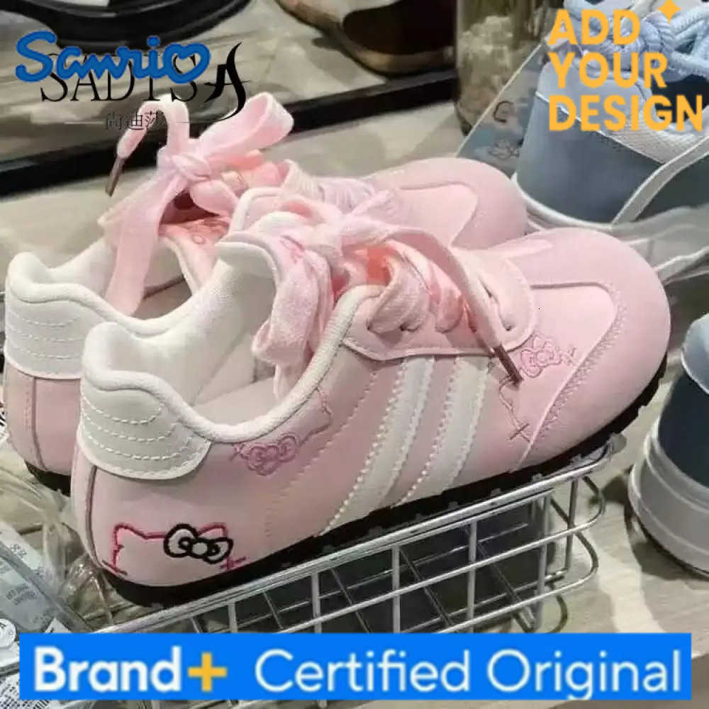 Sanrio Cute Sneakers Hello Kitty Casual Shoes Girls Cartoon Embroidery Thick Bottom Shoes Anime Kt Women Kawaii Anti-Slip Sports Shoes H251223