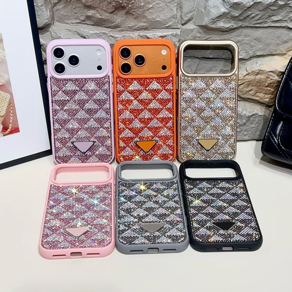 With diamonds 17 Pro Max Phone Case Designer Card Pocket iPhone Case with for iPhone 16 ProMax Cases Apple 15 14 13 12 Plus Cell Phone Cases Leather Mobile Cover dhgate