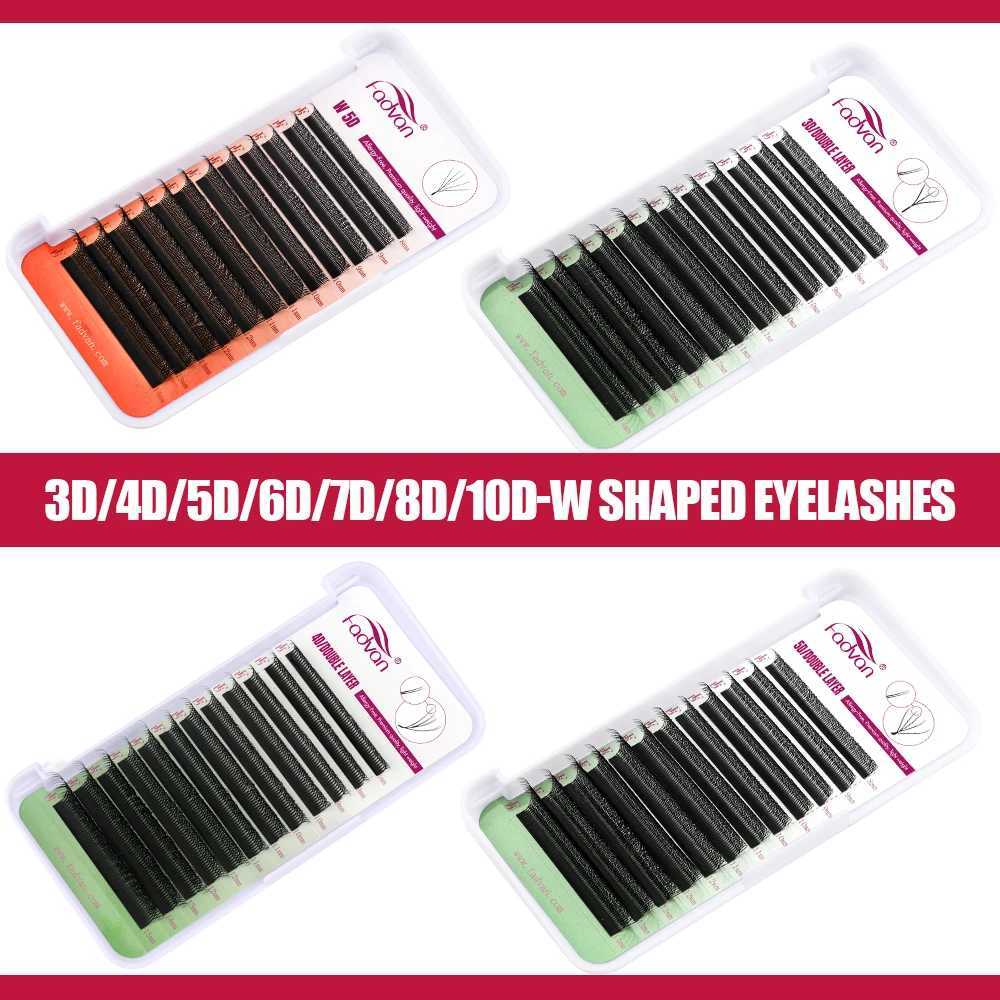 3D/4D/5D/6D/7D/8D W Shape Eyelash Extension curl C/D Premade Volume Fan False Eyelashes Natural Faux Mink Lashes Makeup SuppliesT251223