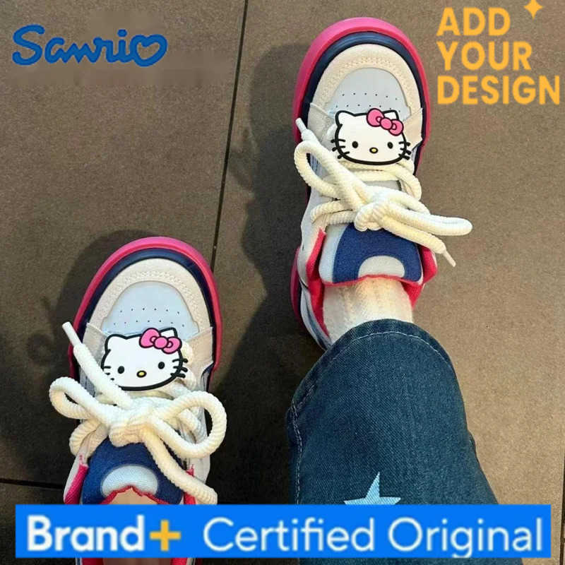 Sanrio Hello Kitty Dopamine White Sneakers Female Niche Fashion Cartoon Casual Shoes Korean Style Y2k Girl Versatile Board Shoes H251223