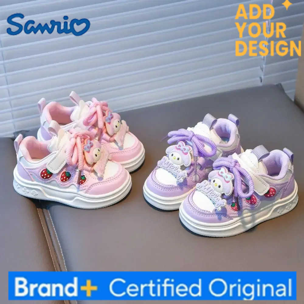 Sanrio Girls Fashion Casual Sports Shoes Cartoon Melody Print Childrens Trend Board Shoes Big Kids Anti Slip Little White Shoes H2512231