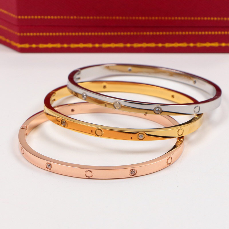 4mm luxury bracelet Designer Braclet screw Stainless titanium for women bangel gold braceletes men bangle Girl dressing accessories gift