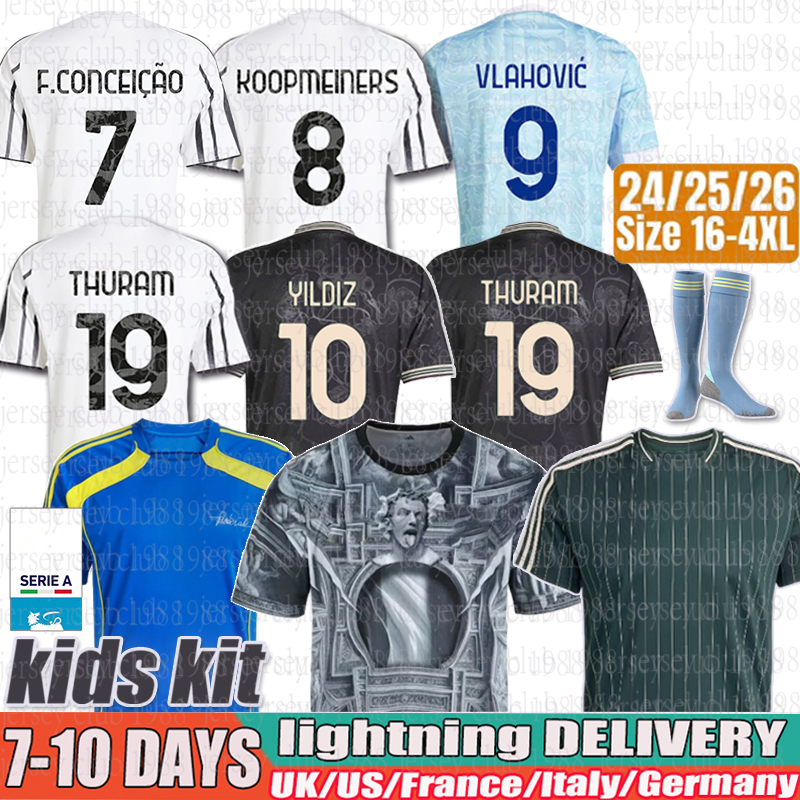 Yildiz jersey Thuram football jersey Koopmeiners football kits Vlahovic Football Shirts David Locatelli Bremer F.Conceicao 25 26 24 maglia adp Soccer Jerseys