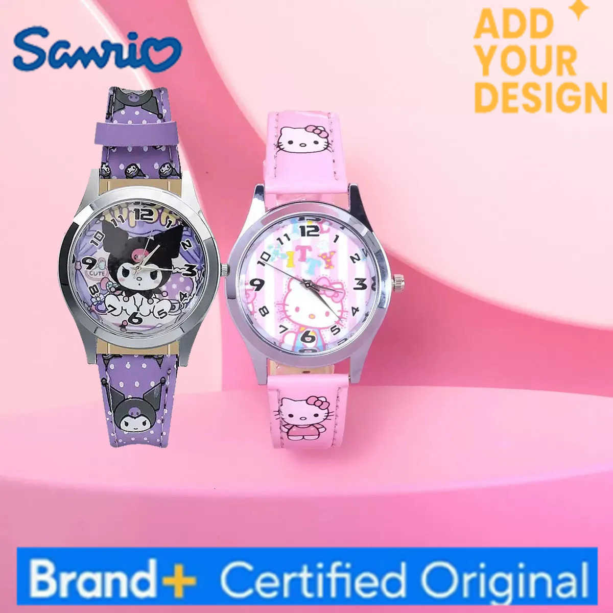 Sanrio Children Watches Kuromi Hello Kitty Silicone Strap Quartz Cartoon Melody WristWatch Girls Children Birthday Gifts H251223