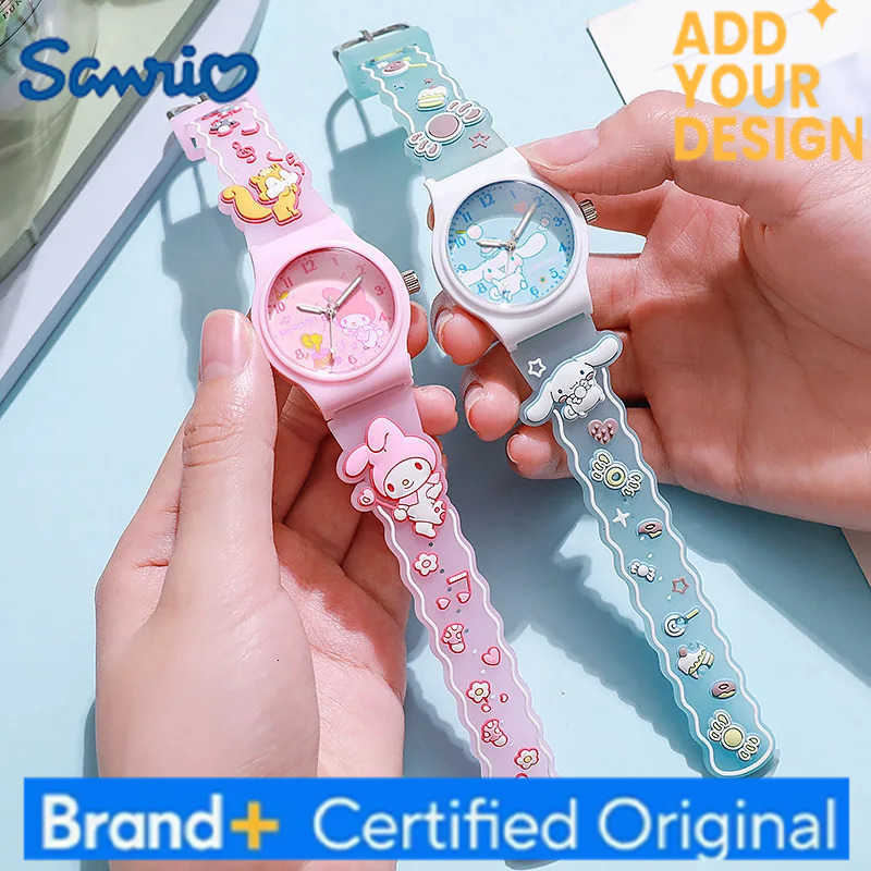 Sanrio Hello Kitty Kuromi Melody Cartoon Anime Figures Kawaii Student Wrist Watch Kids Watch Toy Childrens Birthday Party Gifts H251223