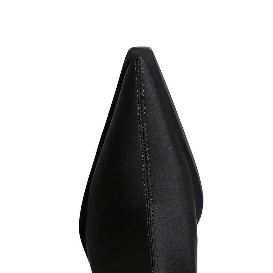 New Women Stretch Lycra Sexy Long Sock Boots Pointed Toe Platform Party Shoes Ladies Slim Chunky High Heels Over The Knee BootsT251223