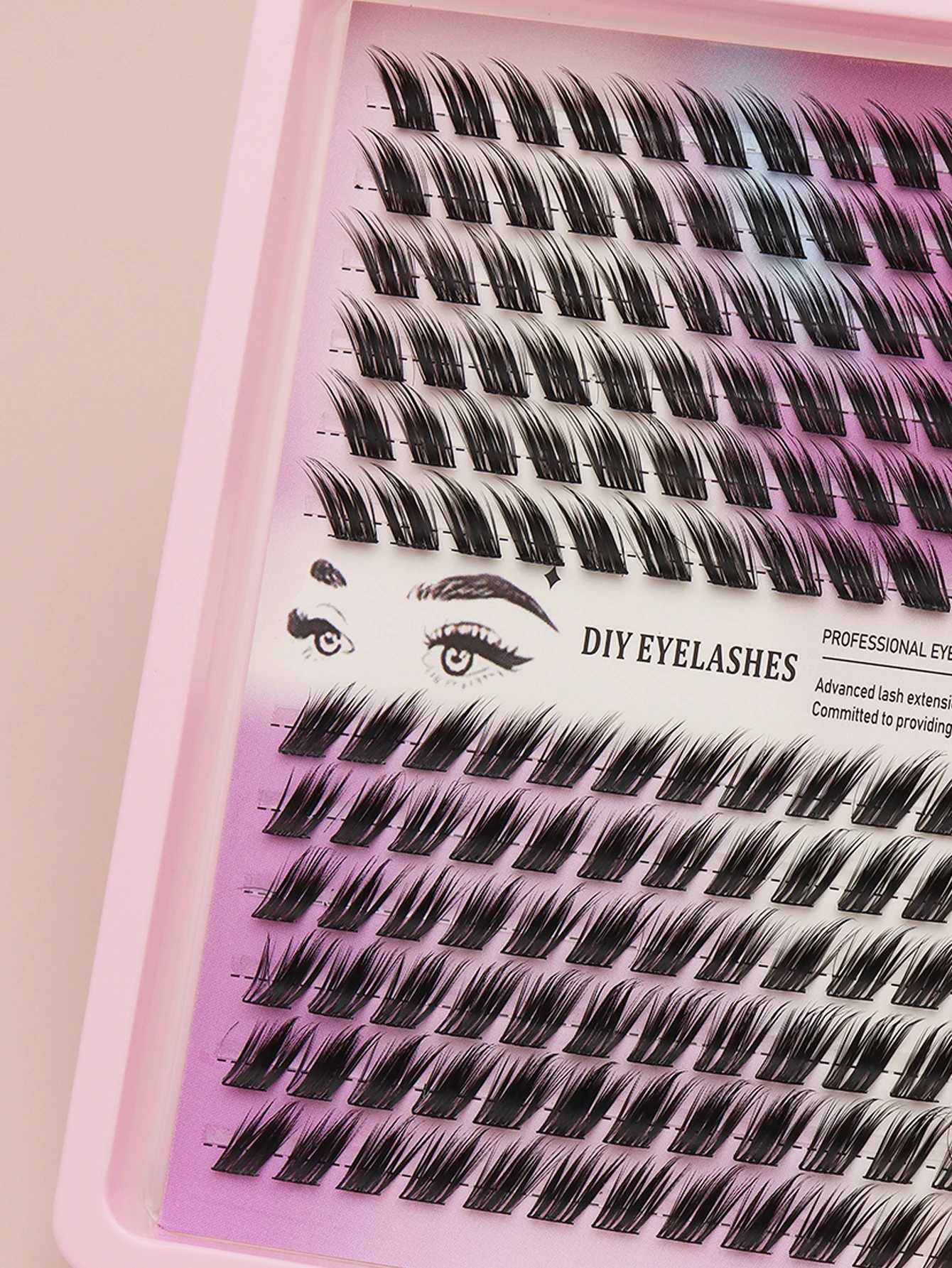 144 clusters Oblique flying fox style false eyelashes D curl individual eyelashes natural look beginners wearingT251223