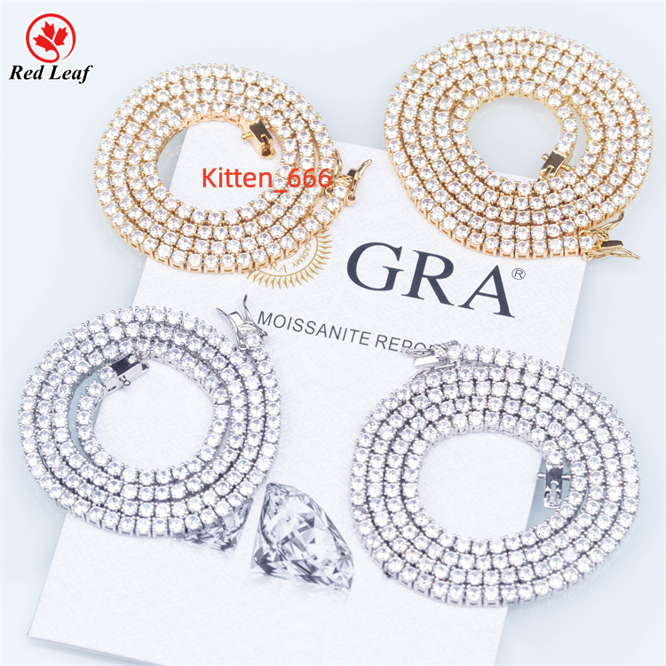 Redleaf 18K White Gold Plated 925 Sterling Silver Tennis Bracelet 3/4/5MM D Color VVS Moissanite 3/4/5MM D Color VVS Moissanite