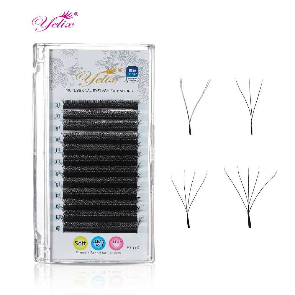 Yelix Lashes W Shape Bloom 2D 3D 4D 5D Premade Fans Speed Eyelash Extensions Natural Soft Light Full Dense YY Individual LashesT251223