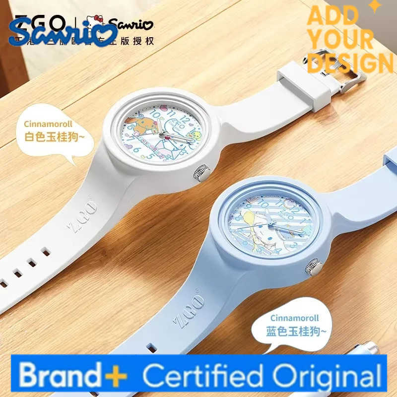 Sanrio Kawaii Cinnamoroll Anime Figure Child Silica Gel Watch Luminous 30m Waterproof Sports Casual Student Birthday Present H251223