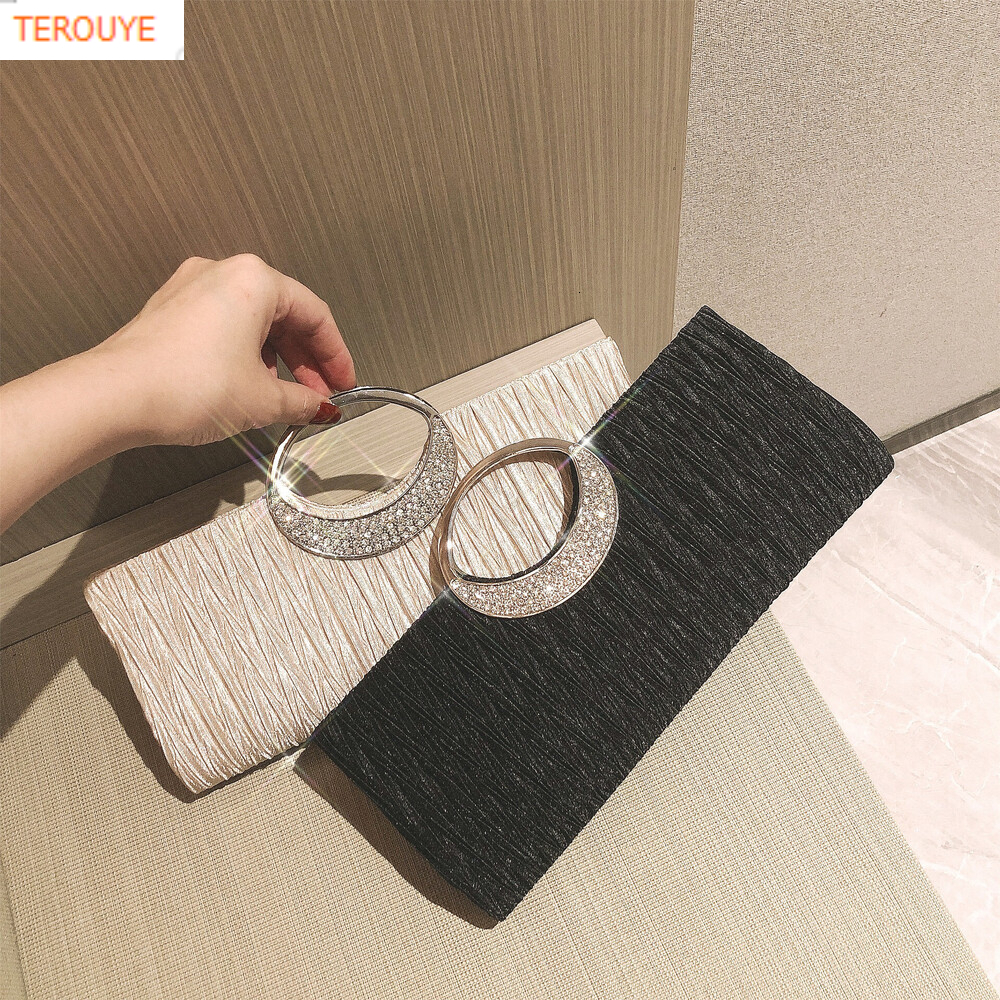 TREOUYE autumn new light luxury elegant handbag niche design diamond inlaid fashionable women's handbag trendy wallet