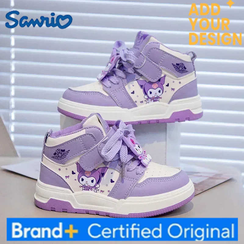 Sanrio hello kitty Sneakers girls high-top sports shoes kuromi spring and autumn new cartoon casual shoes childrens board shoes H251223