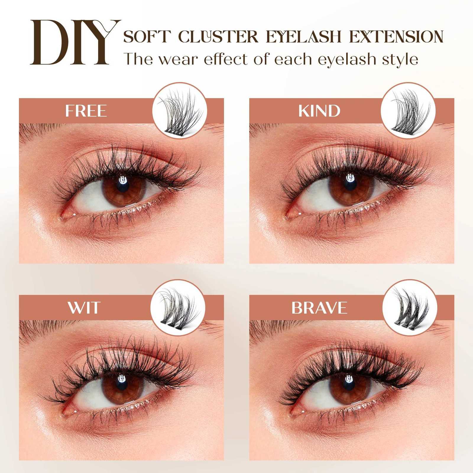 Befer 144pcs Lash Clusters 3D Natural Fluffy Cluster Lashes DIY Lash Extension 10-16mm Hight Quality Soft Super Thin Band MakeupT251223