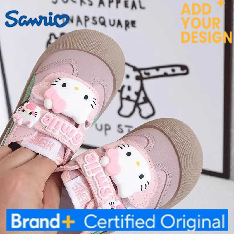Sanrio Hot Hello Kitty Girl Sneakers Child Spring Autumn Soft Sole Canvas Kawaii Anime Cartoon Fashion New Style Casual Shoes H251223