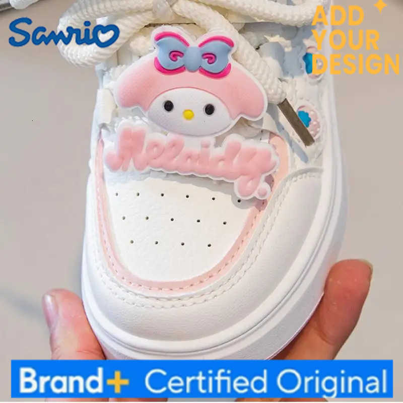Sanrio My Melody Childrens Shoes Kawaii Cartoon New Anime Spring Autumn Casual Versatile Sports Soft Sole Princess White Shoes H251223