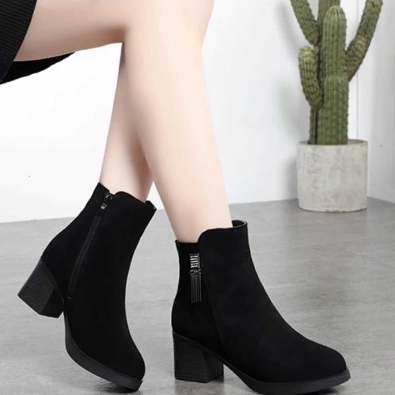2024 Autumn New Women Fashion Elegant Ankle Boots Women Fashion Elegant Concise Solid Colors Platform Boots Shoes for WomenT251223