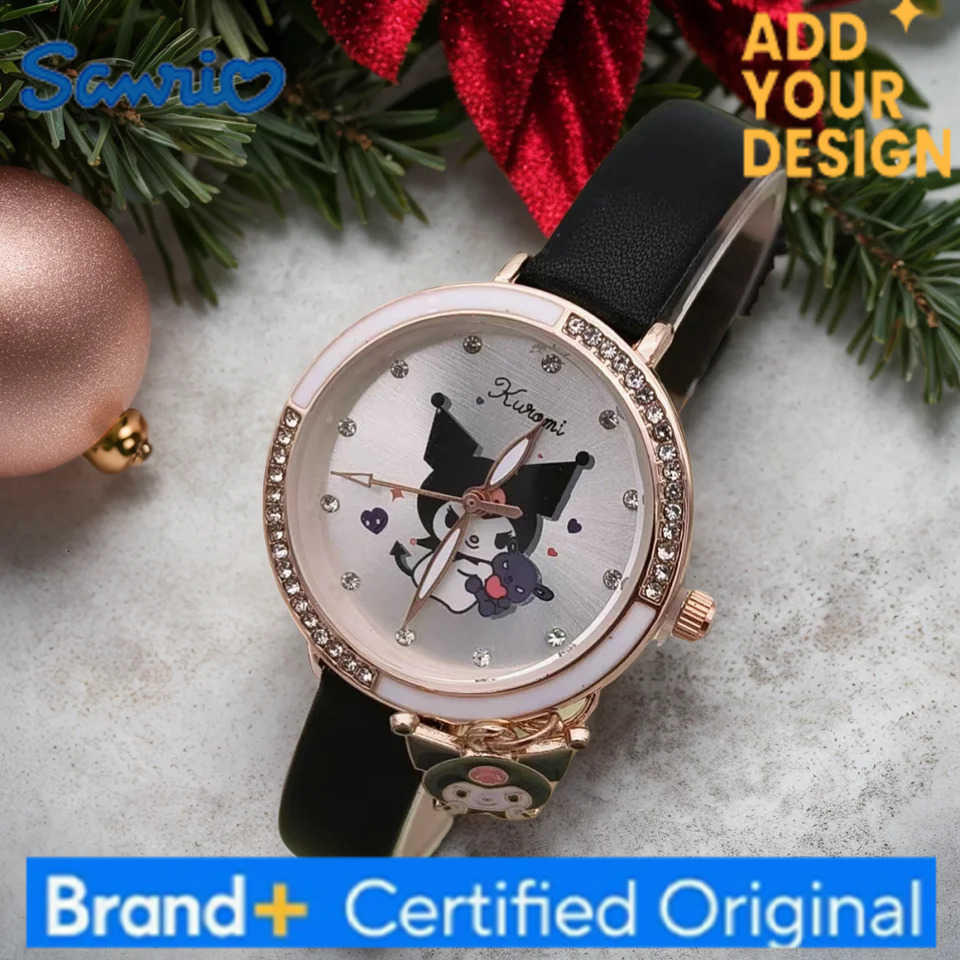 Sanrio Hello Kitty Kuromi Melody Cinnamonroll children watches Girls Kids Gift Wristwatch Leather strap metal dial H251223