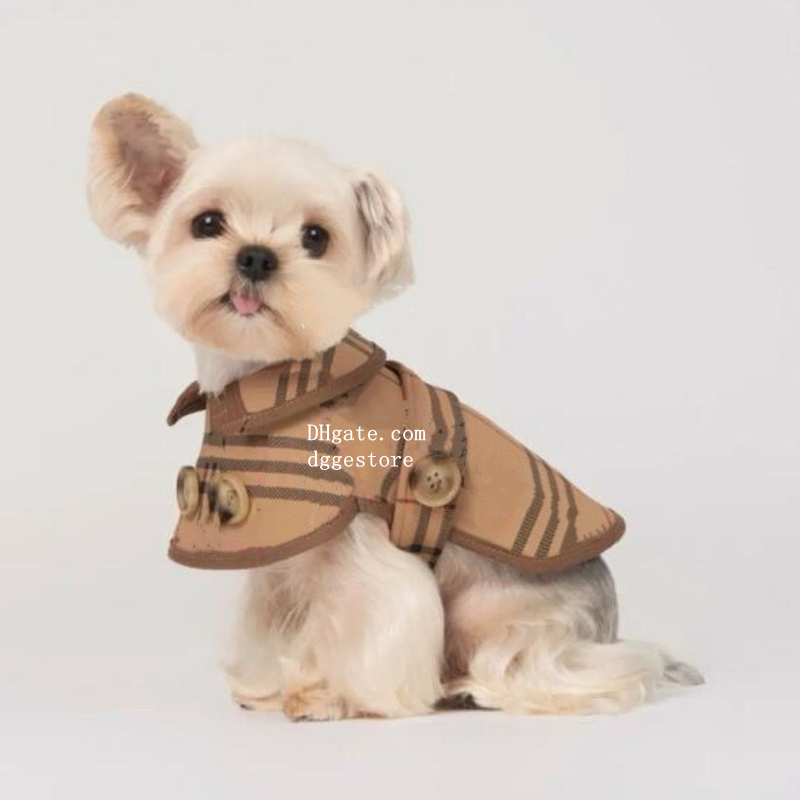 Designer Dogs Clothes Luxury Plaid Pets Coat Classic Collar Dog Jacket for Small Dogs Handmade Puppy Raincoat Jacket, Perfect for Spring, Yorkie British Style Y227