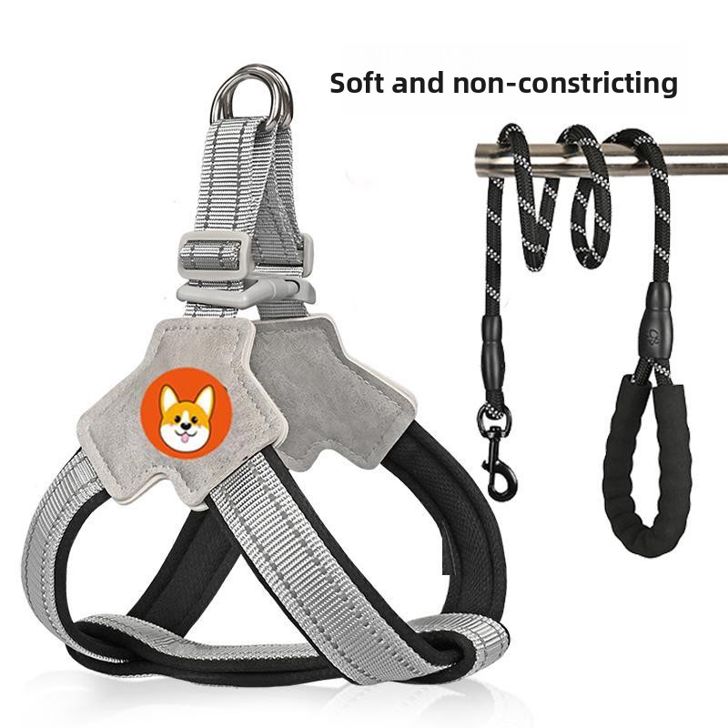 New dog leash vest pet chest strap walking dog leash small and medium corgi bear teddy leash