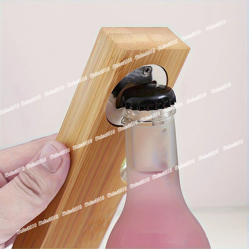 Wooden Bottle Opener Spirit Level With Opener Function 2 in 1 Bottle Opener For Kitchen Construction Bar 15 x 4.8*2CM