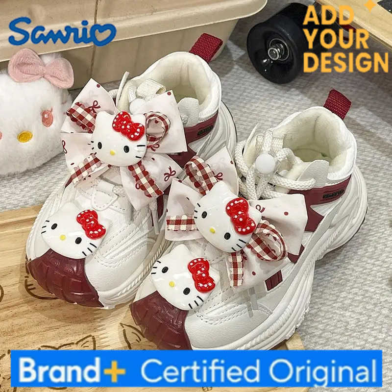 Sanrio Kawaii Hello Kitty Children Cute Cartoon Comfortable Warm Sports Shoes Anti Slip Thickened Shoes Flat Shoes Gift for Kids H251223