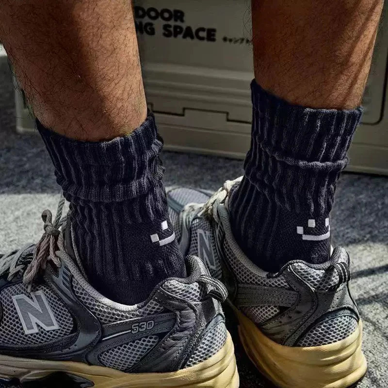 4 Pairs Mens Cotton Work Socks Cushioned Long Running Breathable Ankle Crew Socks Casual Socks for Men Cycling socks 251215