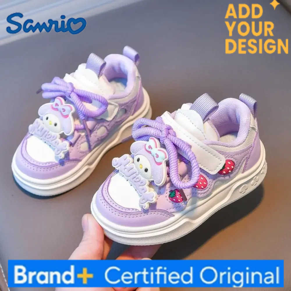 Sanrio Girls Fashion Casual Sports Shoes Cartoon Melody Print Childrens Trend Board Shoes Big Kids Anti Slip Little White Shoes H2512231