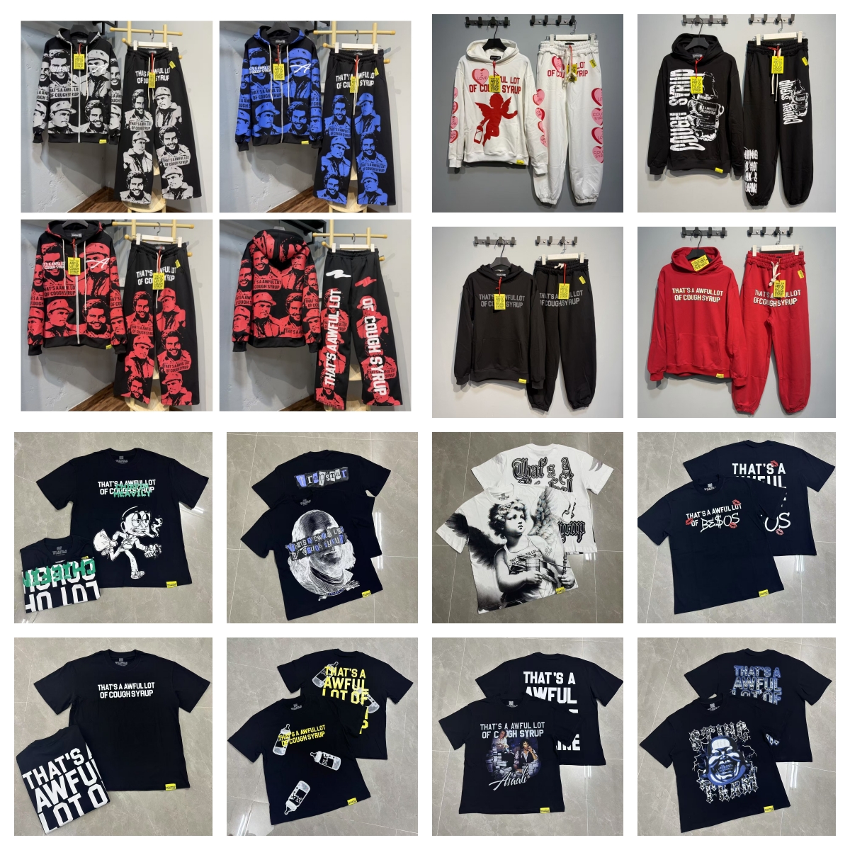 caugh syrup shirt Designer Mens shirts Printed Graphic thats a awful lot of caugh syrup T-shirt Cotton Casual Tees Short Sleeve Hip Hop Streetwear